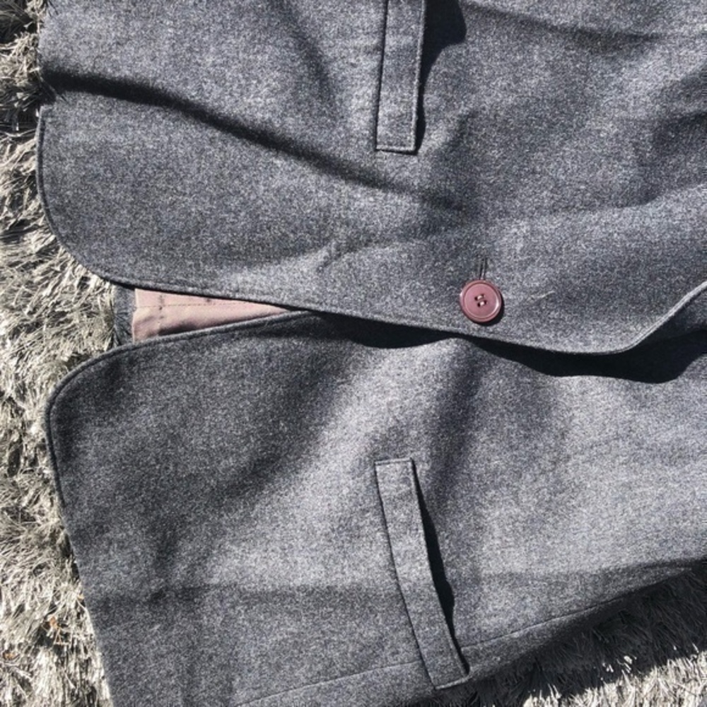 Pendelton 100%Wool Grey Single Button Blazer Size… - image 5